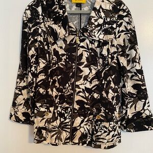 St. John Black and White Patterned Utility Jacket